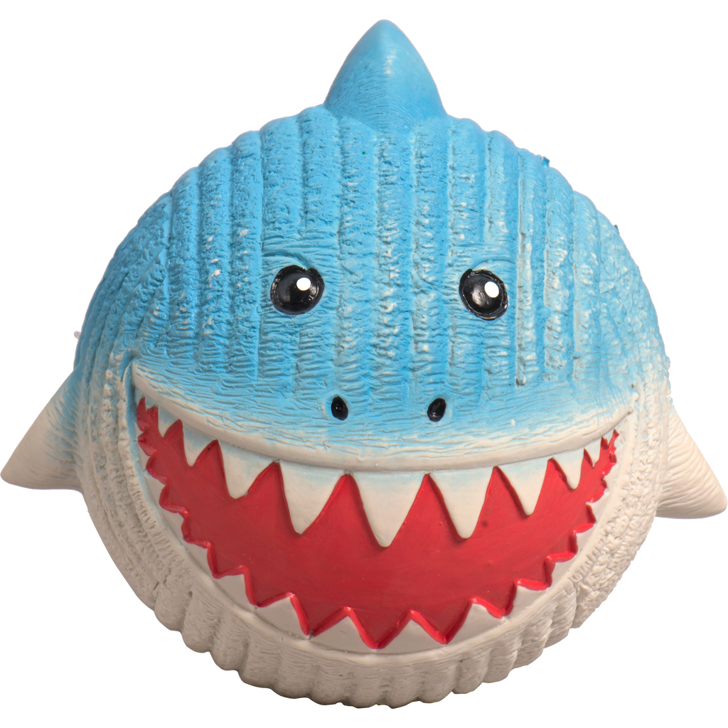 Finn the Shark Ruff-Tex® Latex Ball Dog Toy, Large by HuggleHounds