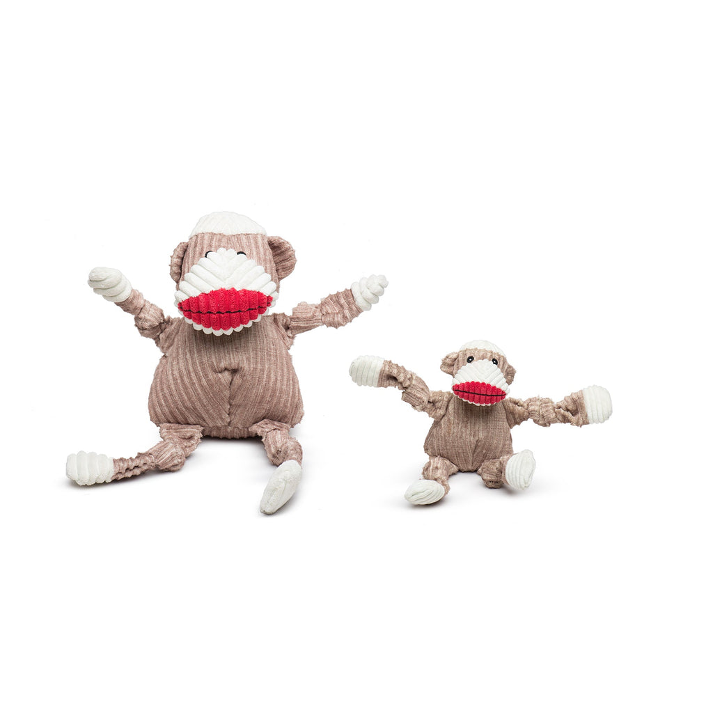 Stuey Sock Monkey Knottie® Plush Dog Toy by HuggleHounds