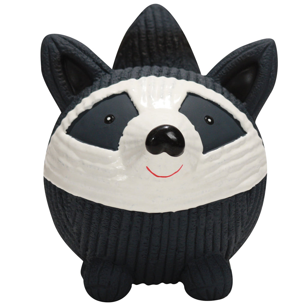 Reggie Raccoon Ruff-Tex® Latex Ball Dog Toy, Large by HuggleHounds