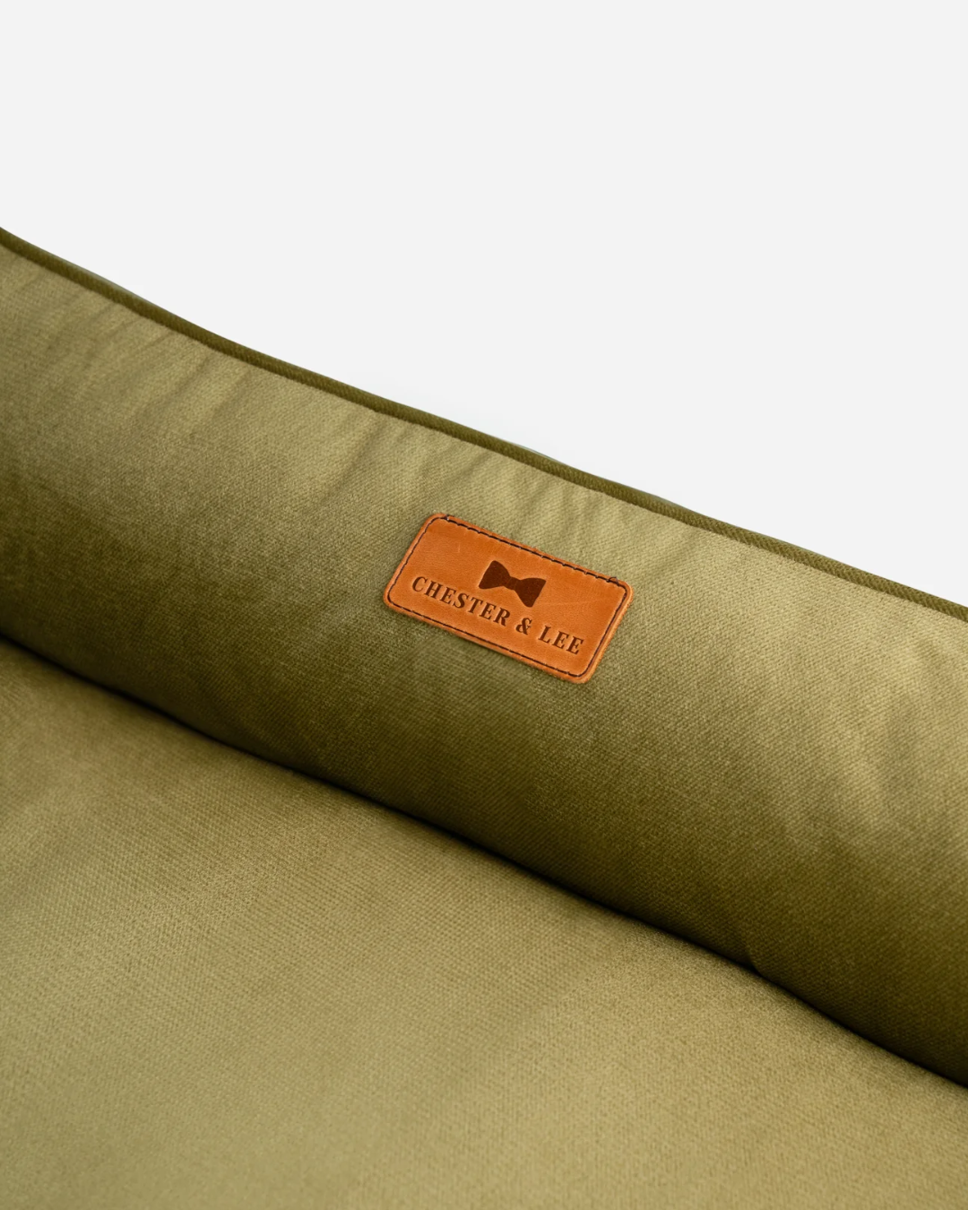 Chester & Lee | Vibrant Velvet Sleeper Dog Bed Olive by Chester & Lee