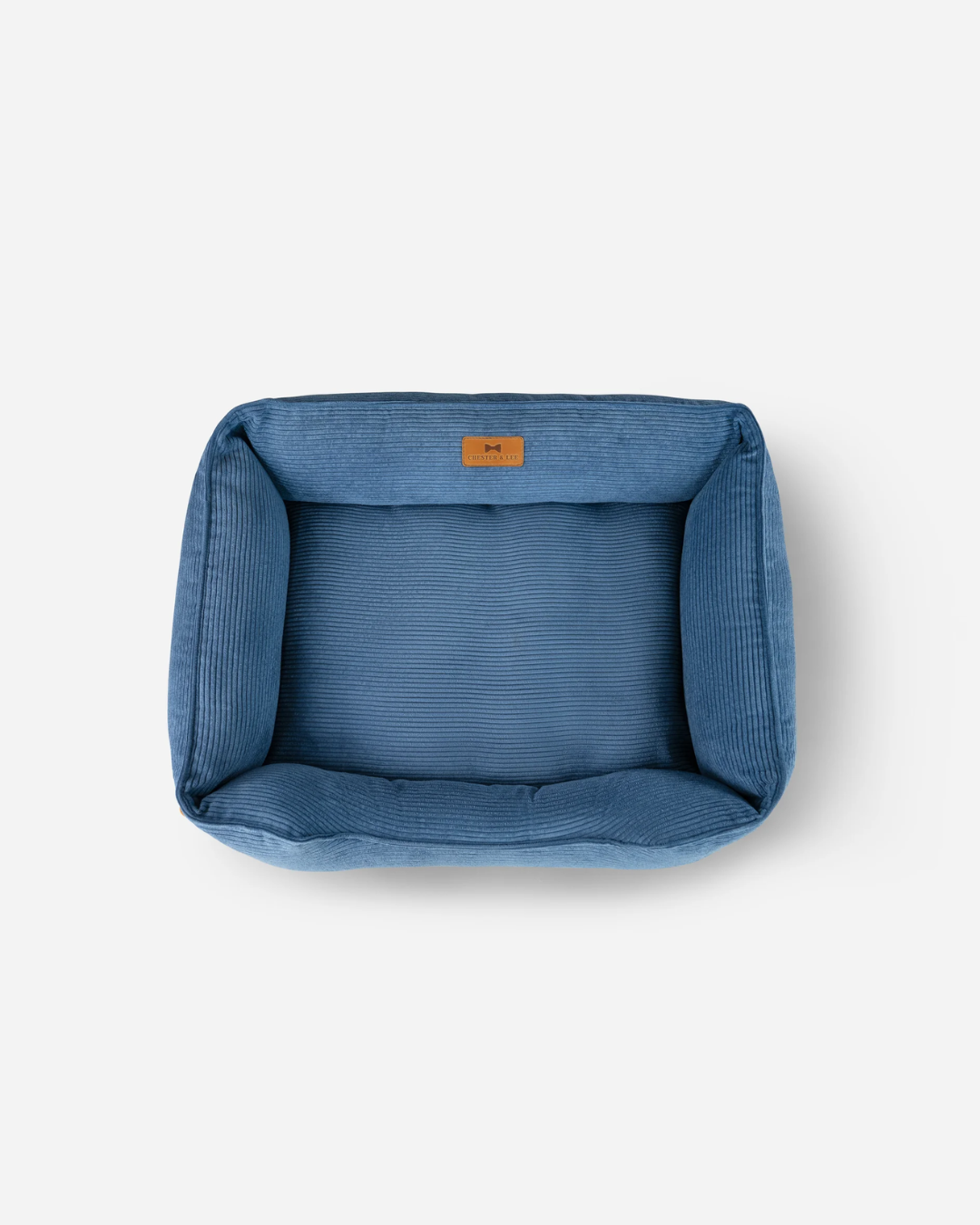 Chester & Lee | Fancy Corduroy Sleeper Dog Bed Blue by Chester & Lee