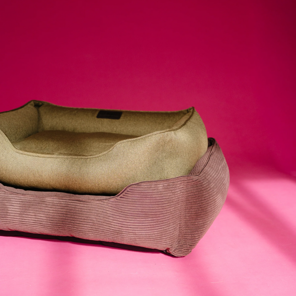 Chester & Lee | Fancy Corduroy Sleeper Dog Bed Brown by Chester & Lee