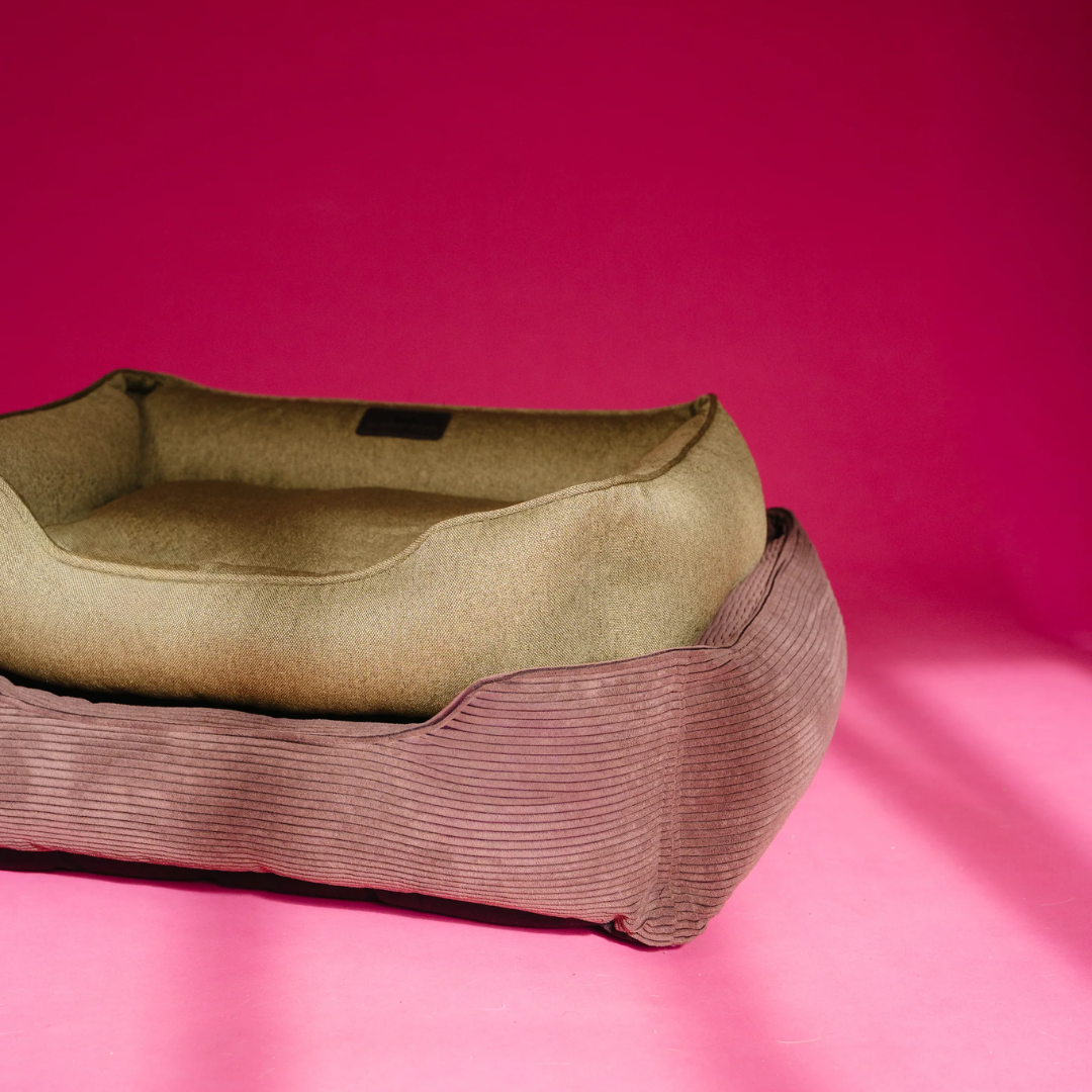 Chester & Lee | Fancy Corduroy Sleeper Dog Bed Brown by Chester & Lee