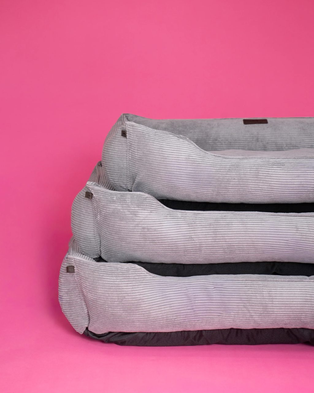 Chester & Lee | Fancy Corduroy Sleeper Dog Bed Gray by Chester & Lee