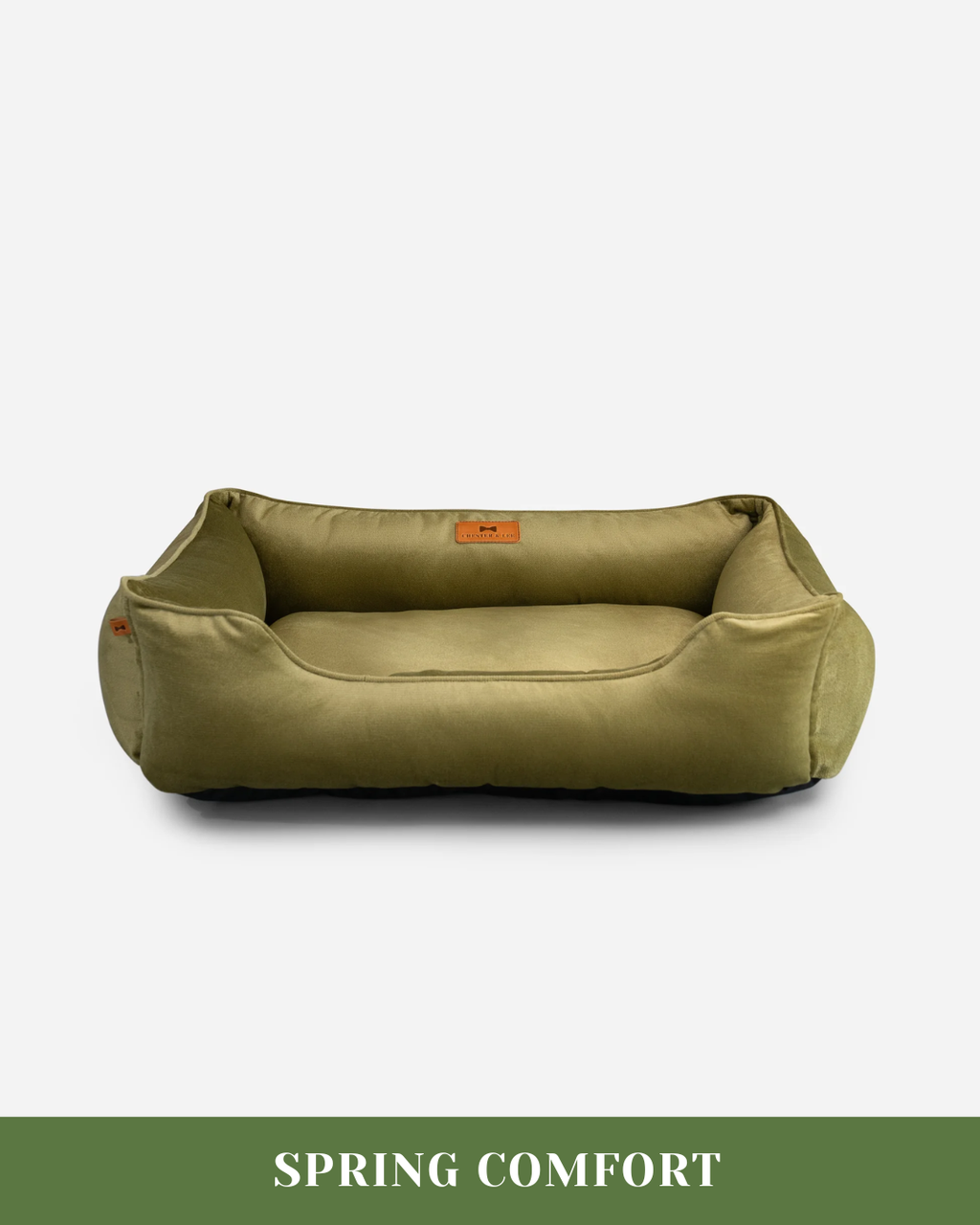 Chester & Lee | Vibrant Velvet Sleeper Dog Bed Olive by Chester & Lee