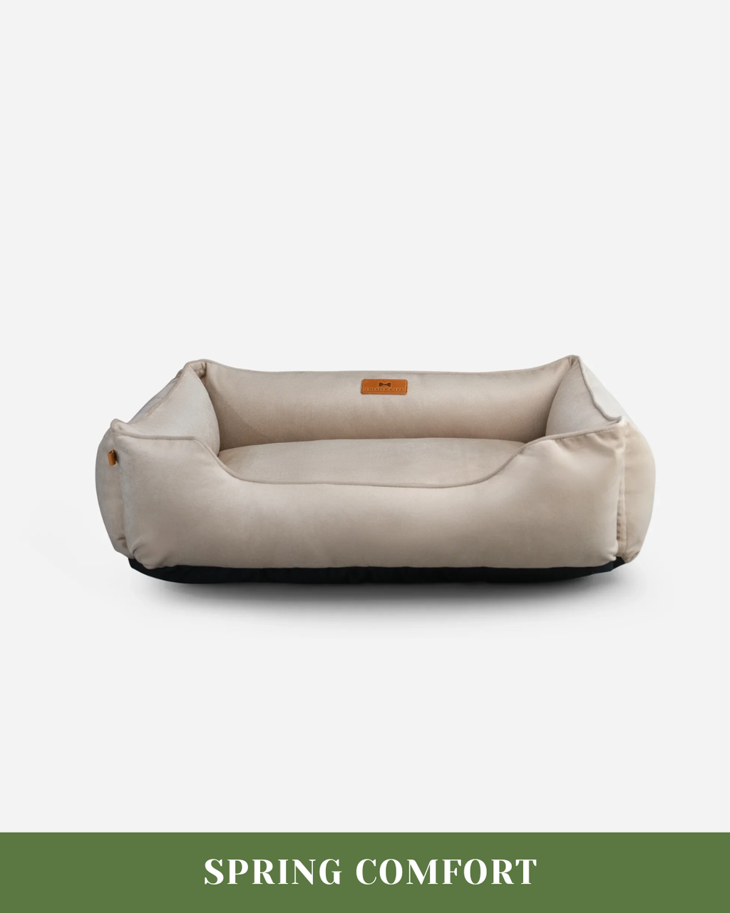 Chester & Lee | Classic Velvet Sleeper Dog Bed Beige by Chester & Lee