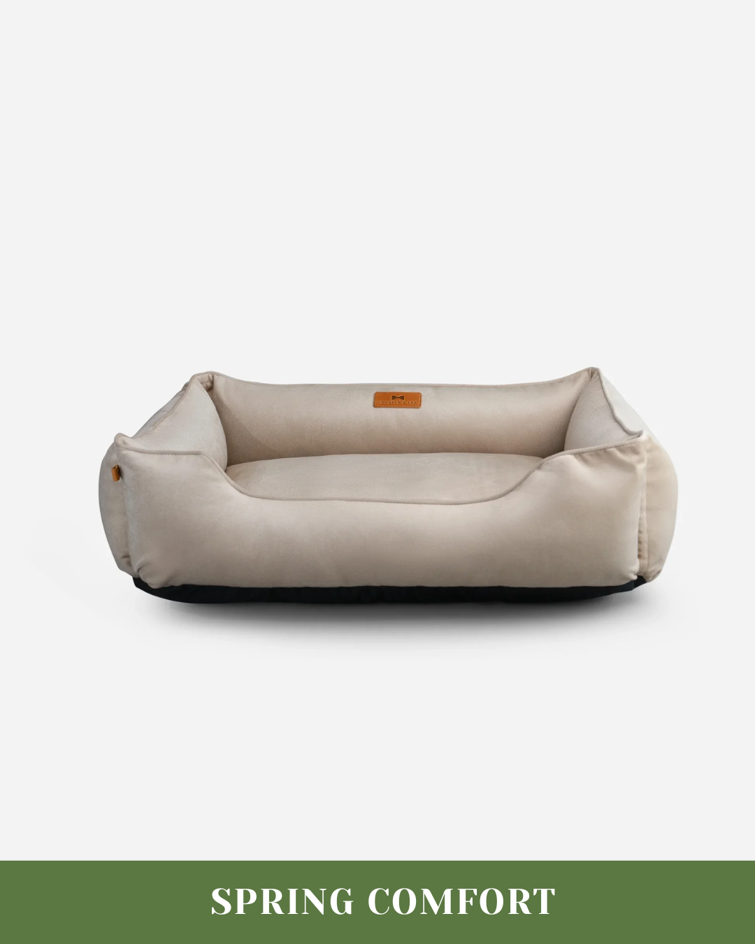 Chester & Lee | Classic Velvet Sleeper Dog Bed Beige by Chester & Lee