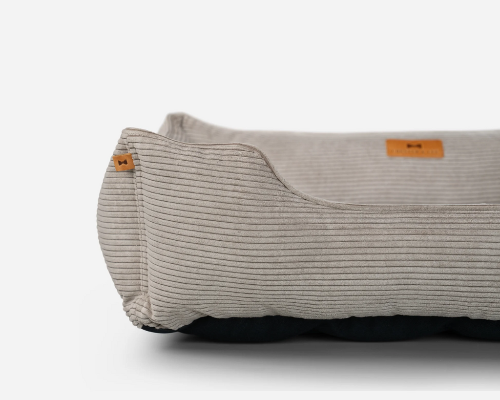 Chester & Lee | Fancy Corduroy Sleeper Dog Bed Taupe by Chester & Lee
