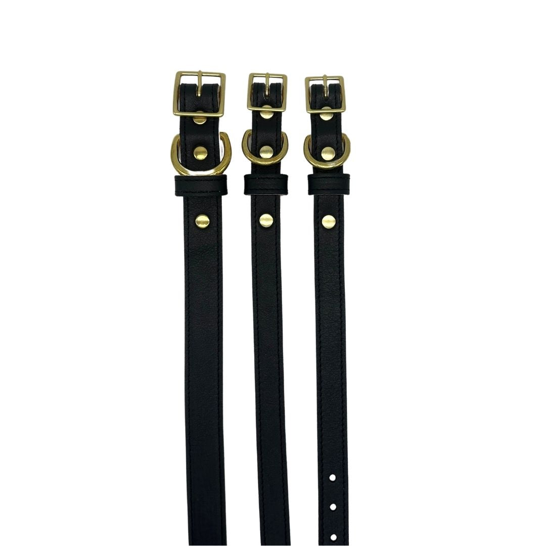 Plain Leather Dog Collar by Bonne et Filou