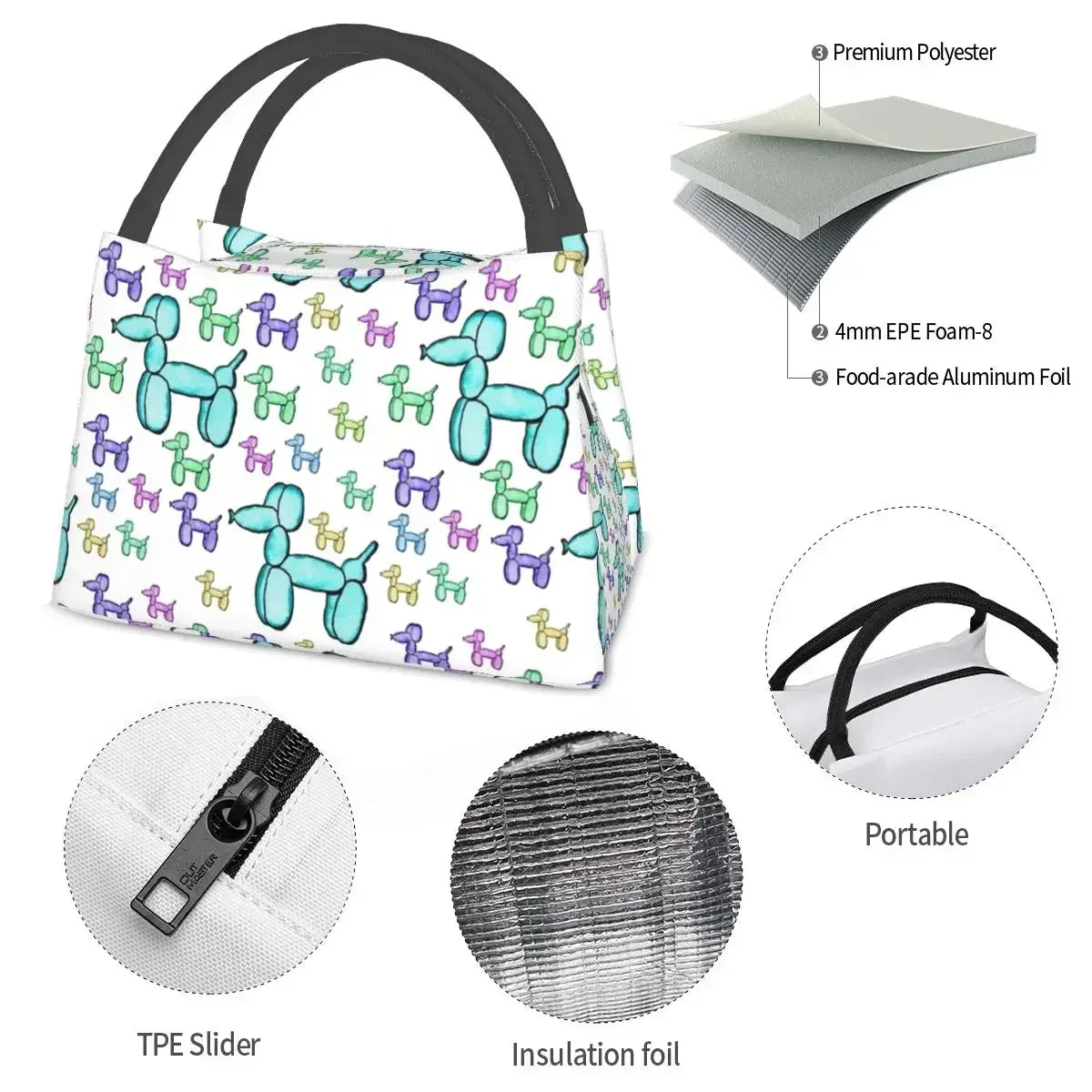 Colorful Dog Lunch Cooler Bag , variety by Love My Pet