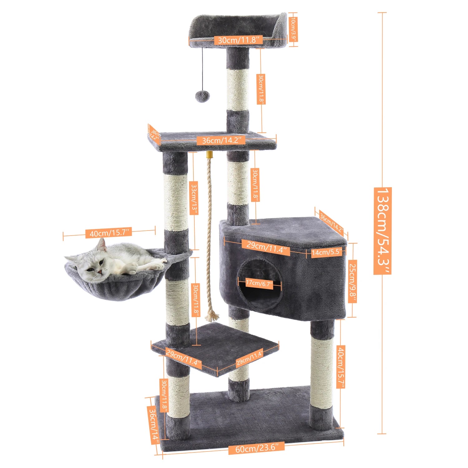 Cat Tree House Condo Playground, Multi-Level Tower by Love My Pet