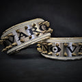 The "Metal" collar White & Gold- personalized! by Bestia Dog Gear