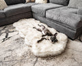 PupRug® Runner Faux Fur Memory Foam Dog Bed - Curve White with Brown Accents by Paw.com