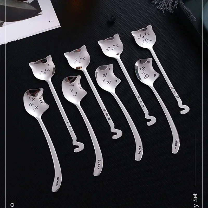 Cute Cat Stainless Steel Spoon Set by Love My Pet