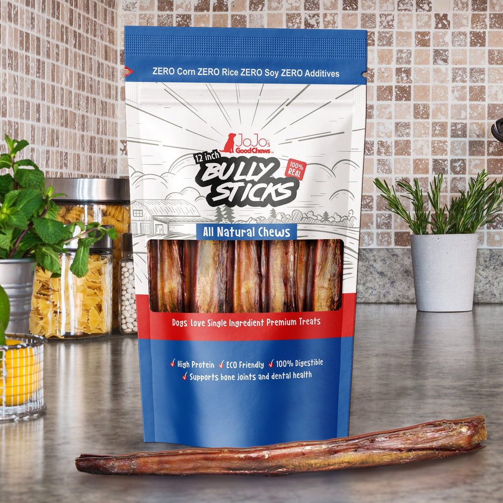 All-Natural Beef Bully Stick Dog Treats, Single Ingredient Dog Chews – 12-Inch Jumbo (2-Pack) by American Pet Supplies