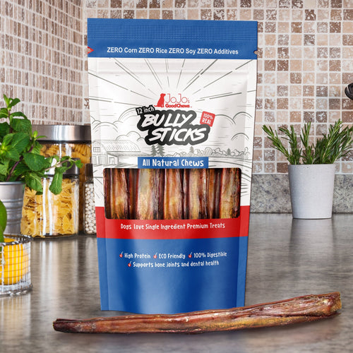 All-Natural Beef Bully Stick Dog Treats, Single Ingredient Dog Chews – 12-Inch Jumbo (2-Pack) by American Pet Supplies