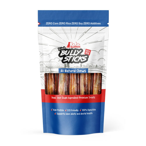 All-Natural Beef Bully Stick Dog Treats, Single Ingredient Dog Chews – 12-Inch Jumbo (2-Pack) by American Pet Supplies