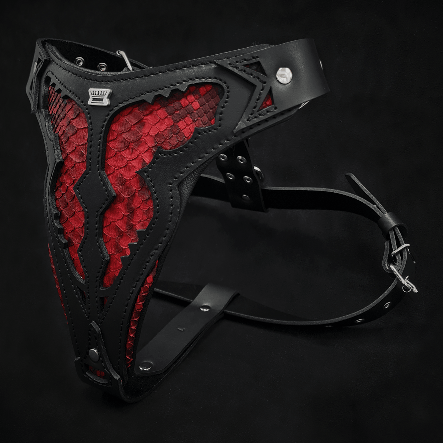 The ''Red Dragon'' harness by Bestia Dog Gear