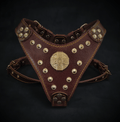 The ''Maximus'' harness Brown & Gold Small to Medium Size by Bestia Dog Gear