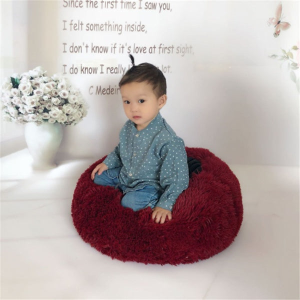 Round Long Hairy Autumn And Winter Nest Pad Cat Mattress by Amazing Pet Bargains