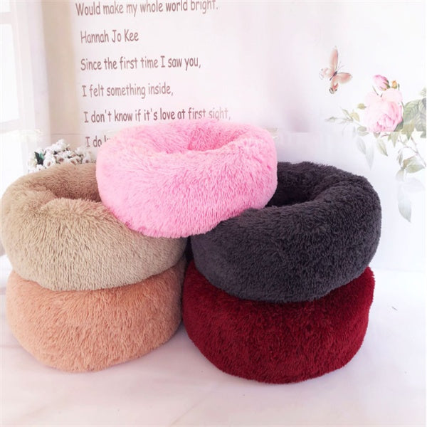 Round Long Hairy Autumn And Winter Nest Pad Cat Mattress by Amazing Pet Bargains