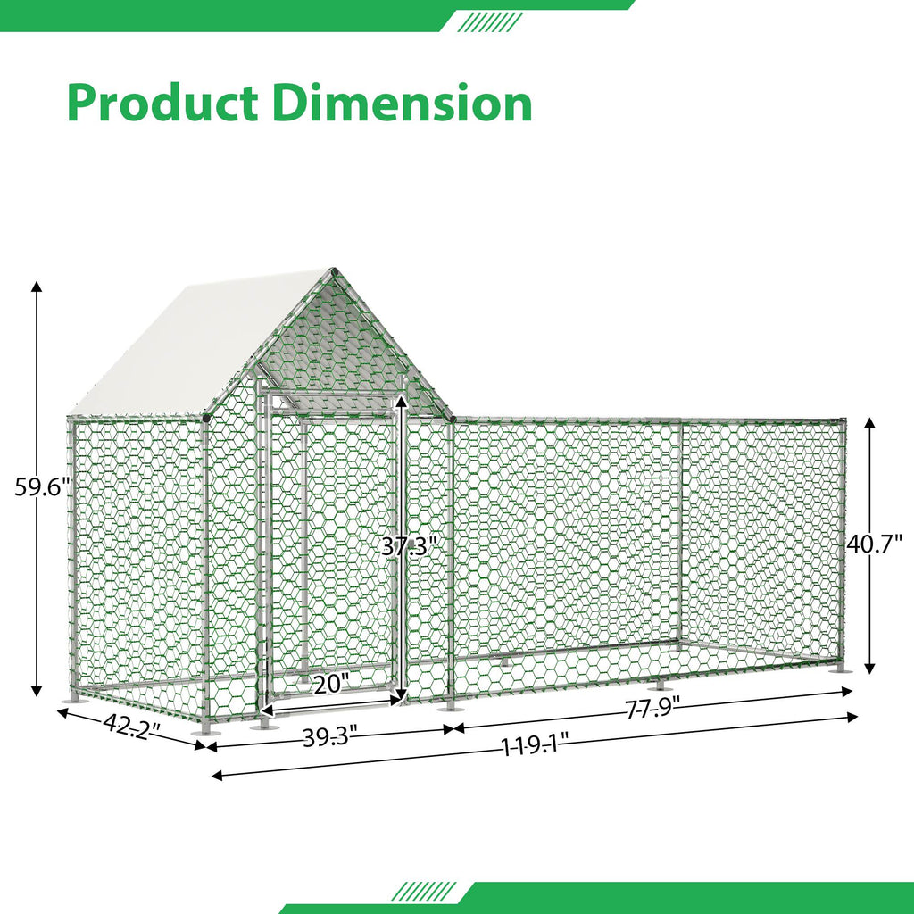 Metal Chicken Enclosure with Cover by VetsPetStore