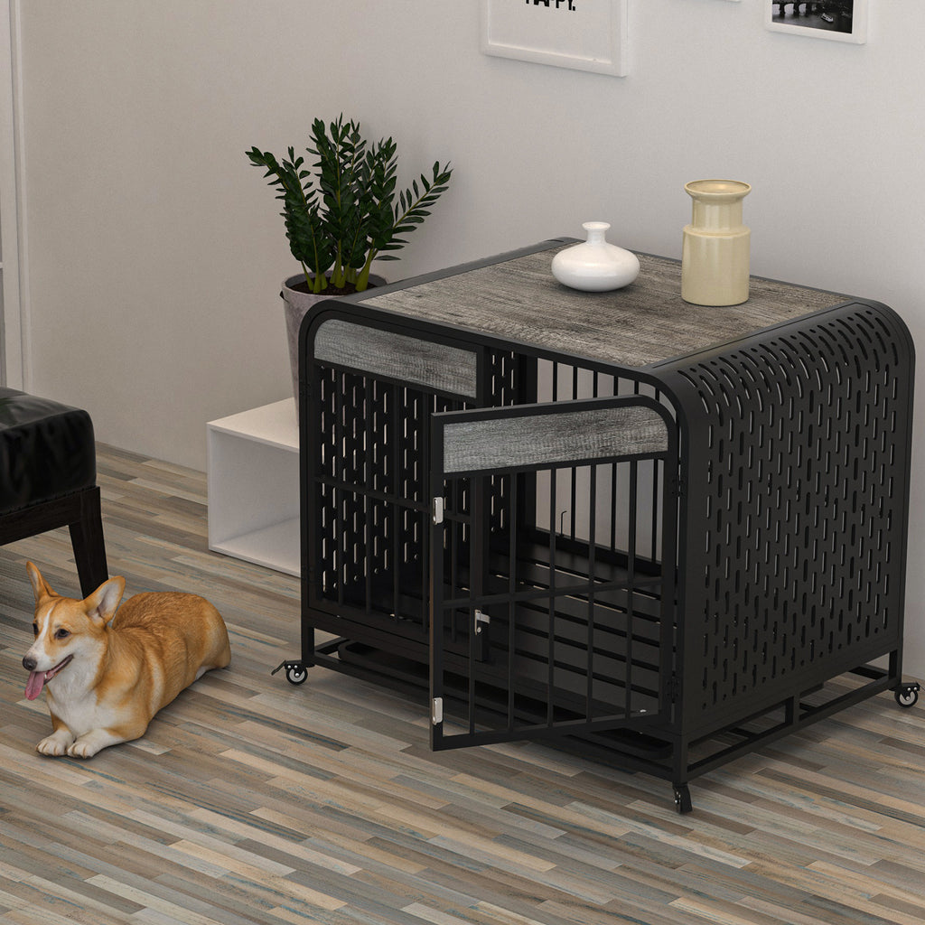 Heavy Duty Wooden Dog Crate Furniture Table by VetsPetStore