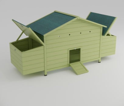 11.12 Square Feet Large Wooden Chicken Enclosure With 2 Free Range Doors, 2 Nest Boxes by Amazing Pet Bargains