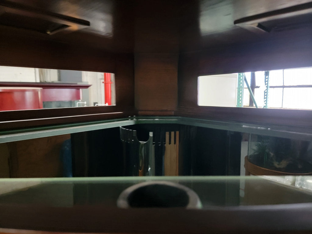 136g Corner 1/4 Cylinder Glass Reef-Ready Aquarium Set in Walnut by AQUA VIM