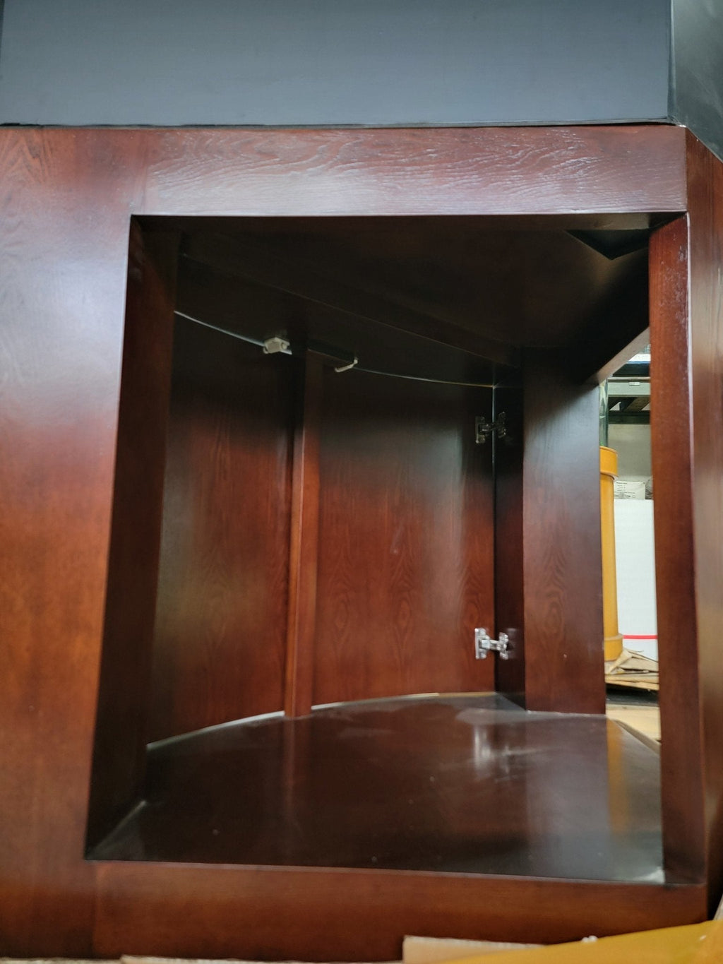 136g Corner 1/4 Cylinder Glass Reef-Ready Aquarium Set in Walnut by AQUA VIM