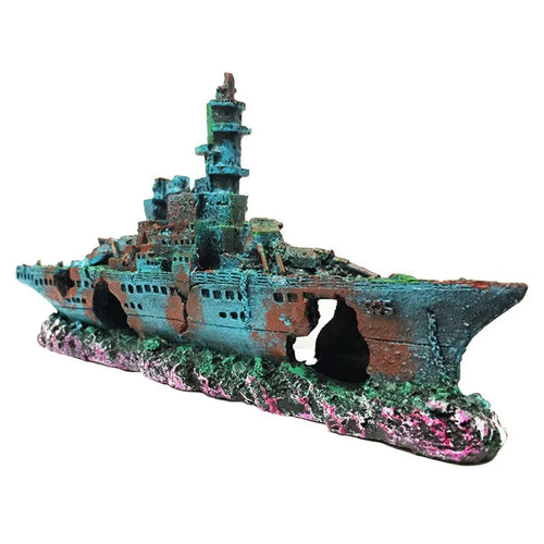 Aquarium Fish Tank Decorations Ship Wreck by Love My Pet