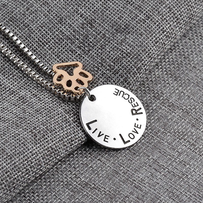 Round Dog Paw Tag Short Necklace by Furr Baby Gifts