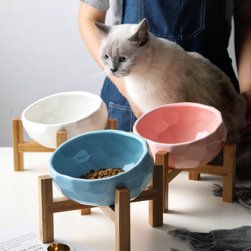 Pet bowl oblique mouth cat bowl food bowl dog bowl method bucket food bowl by Amazing Pet Bargains
