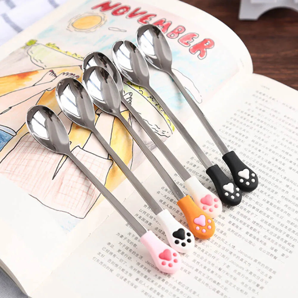 Stainless Steel Cute Cat Claw Coffee Spoons by Love My Pet