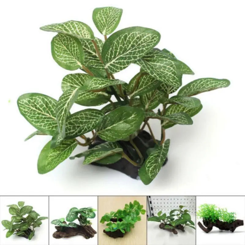 Artificial Aquarium Fish Tank Reptile Plant Wood Decoration by Love My Pet