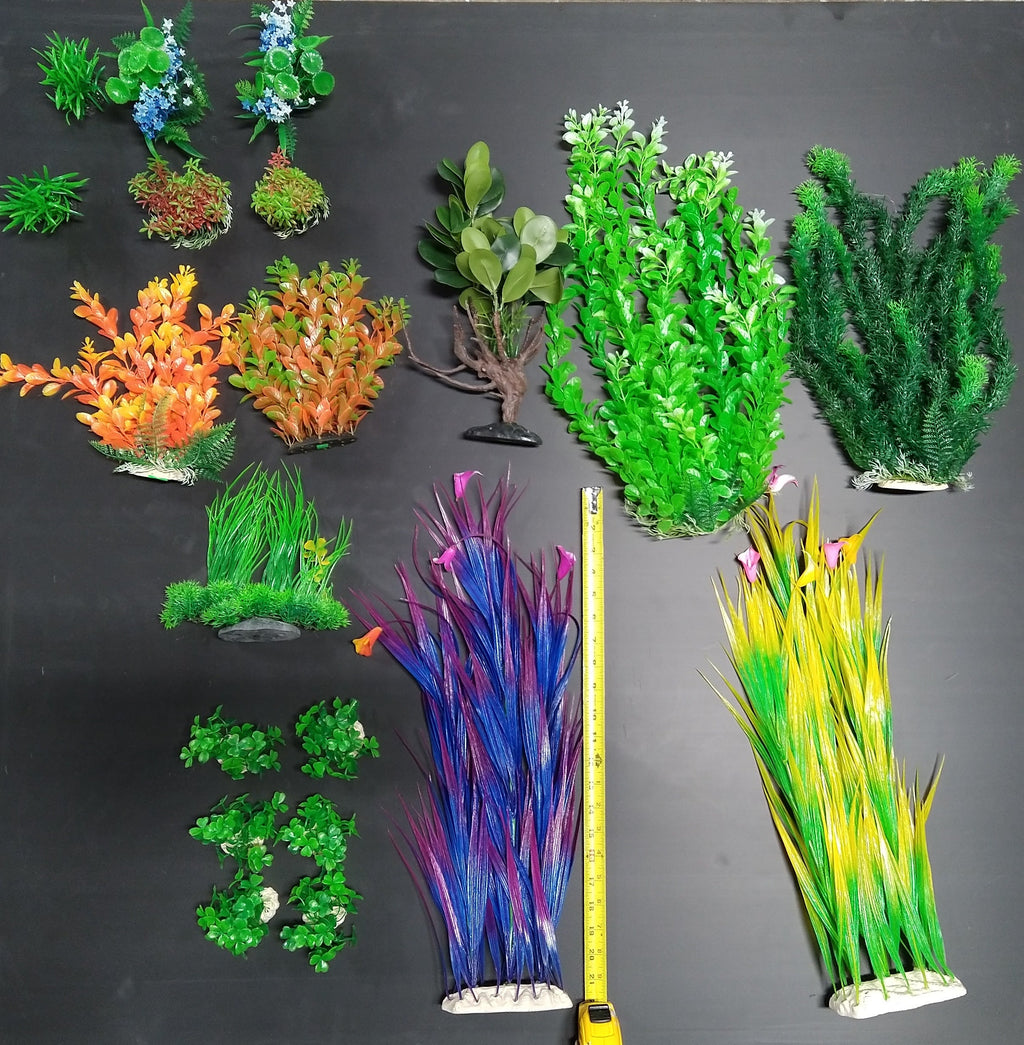 Premium Artificial Aquarium Plant Package for Fish Tank, THE MEG PLANT PACK by Northeast Aquariums LLC