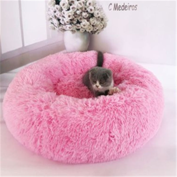 Round Long Hairy Autumn And Winter Nest Pad Cat Mattress by Amazing Pet Bargains