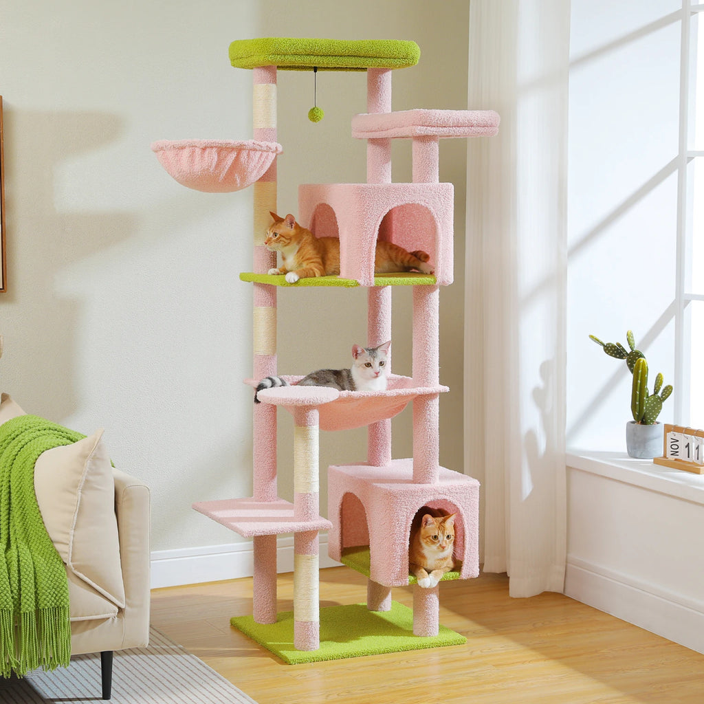 Tall Cat Tree, Multi-Level Tower with Super Large Hammock by Love My Pet