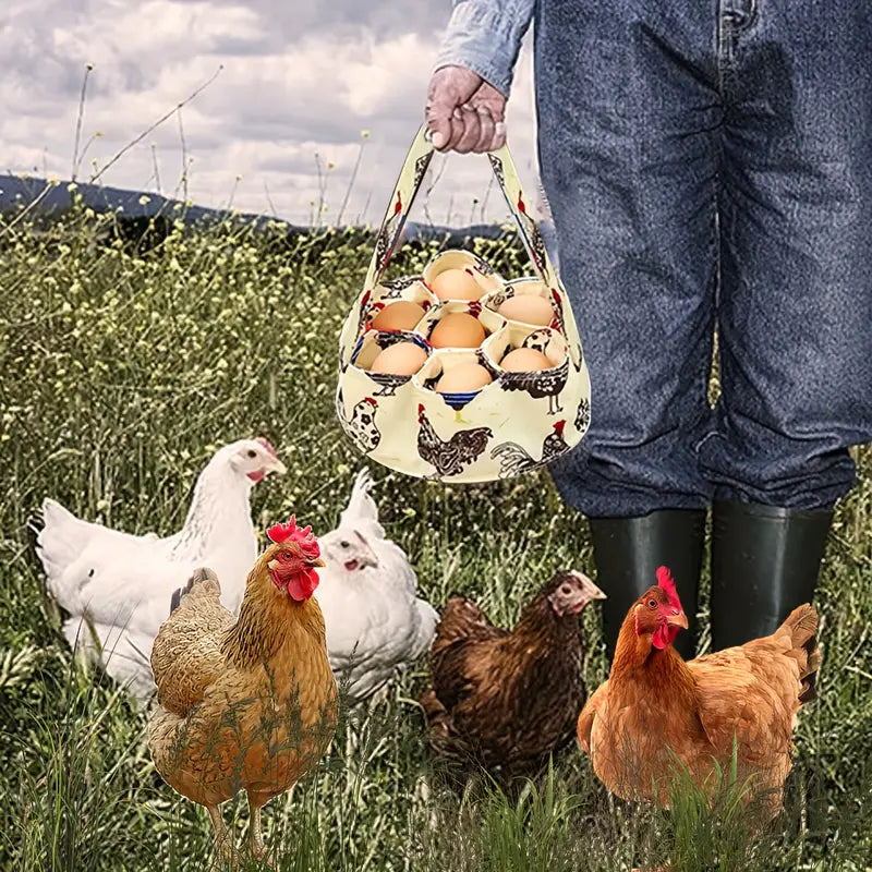 Eggs Collecting Basket With 7 Pouches by Dahlia Pets