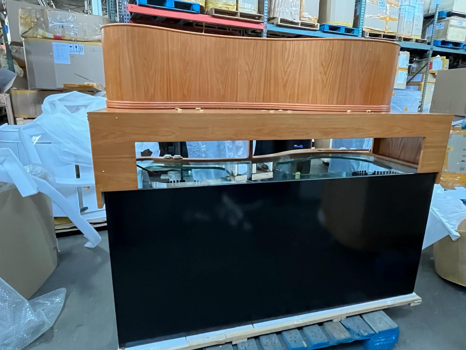 210g Glass Wave Reef-Ready Aquarium Set in Golden Oak by AQUA VIM