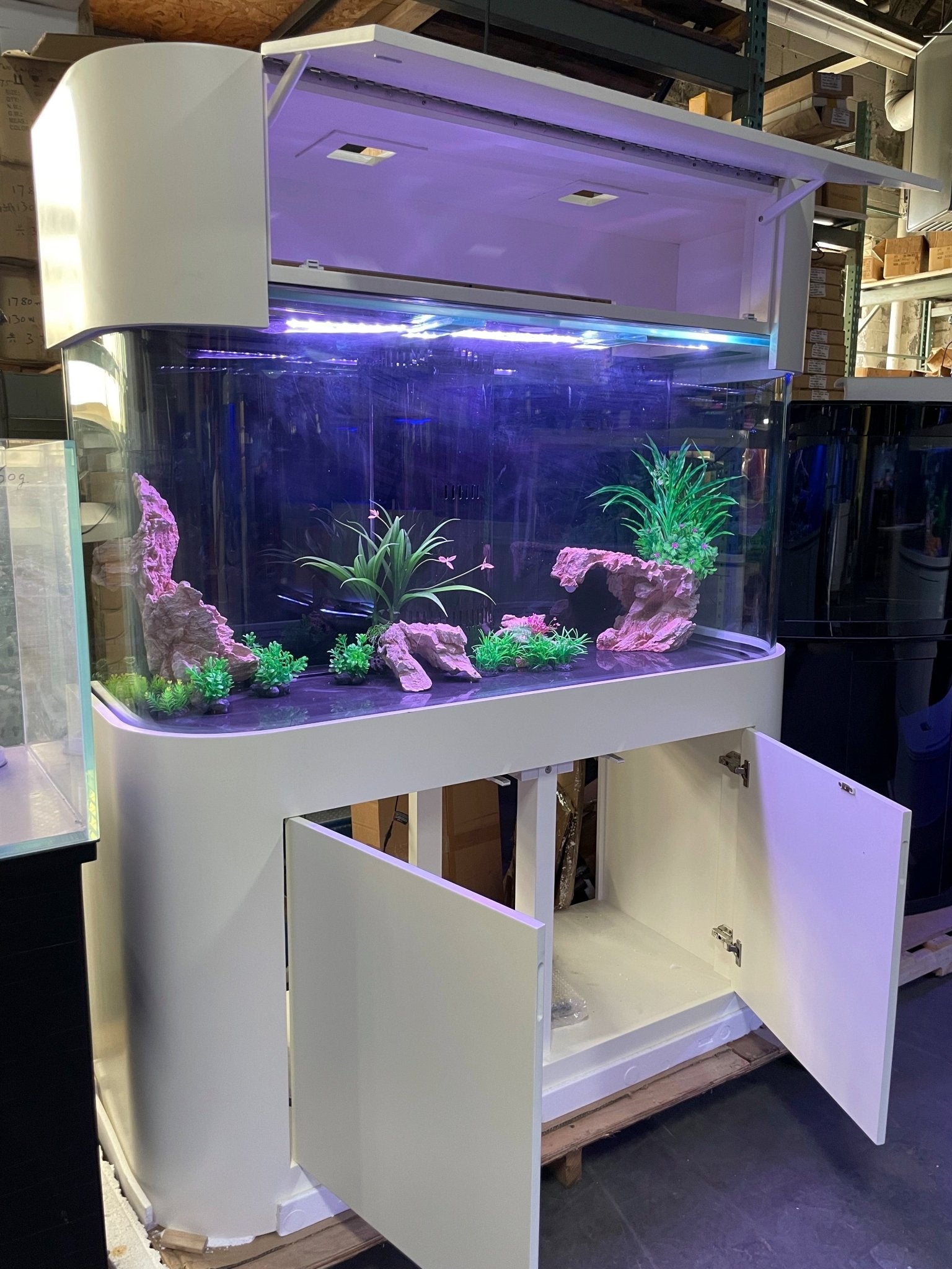 170g Panoramic Reef-Ready Aquarium Set in White by AQUA VIM