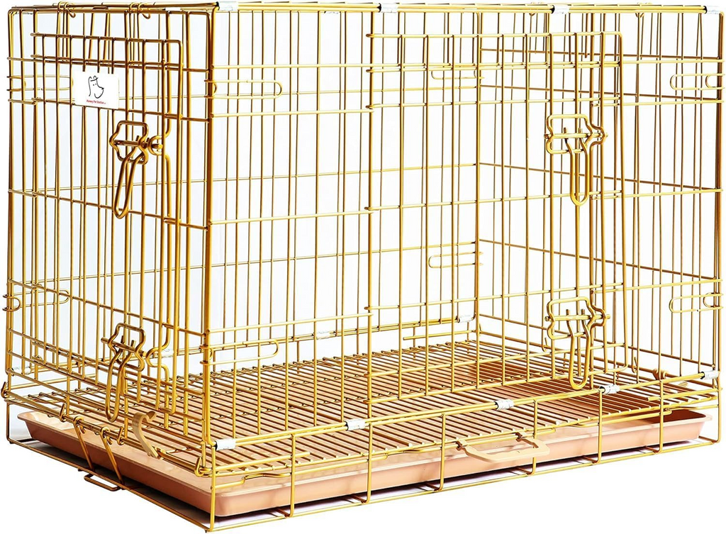 24-42" Collapsible Copper Gold Dog Crate GLD24-42 by Homey Pet Official