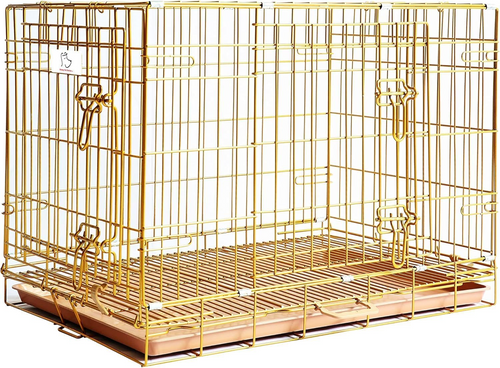 24-42" Collapsible Copper Gold Dog Crate GLD24-42 by Homey Pet Official