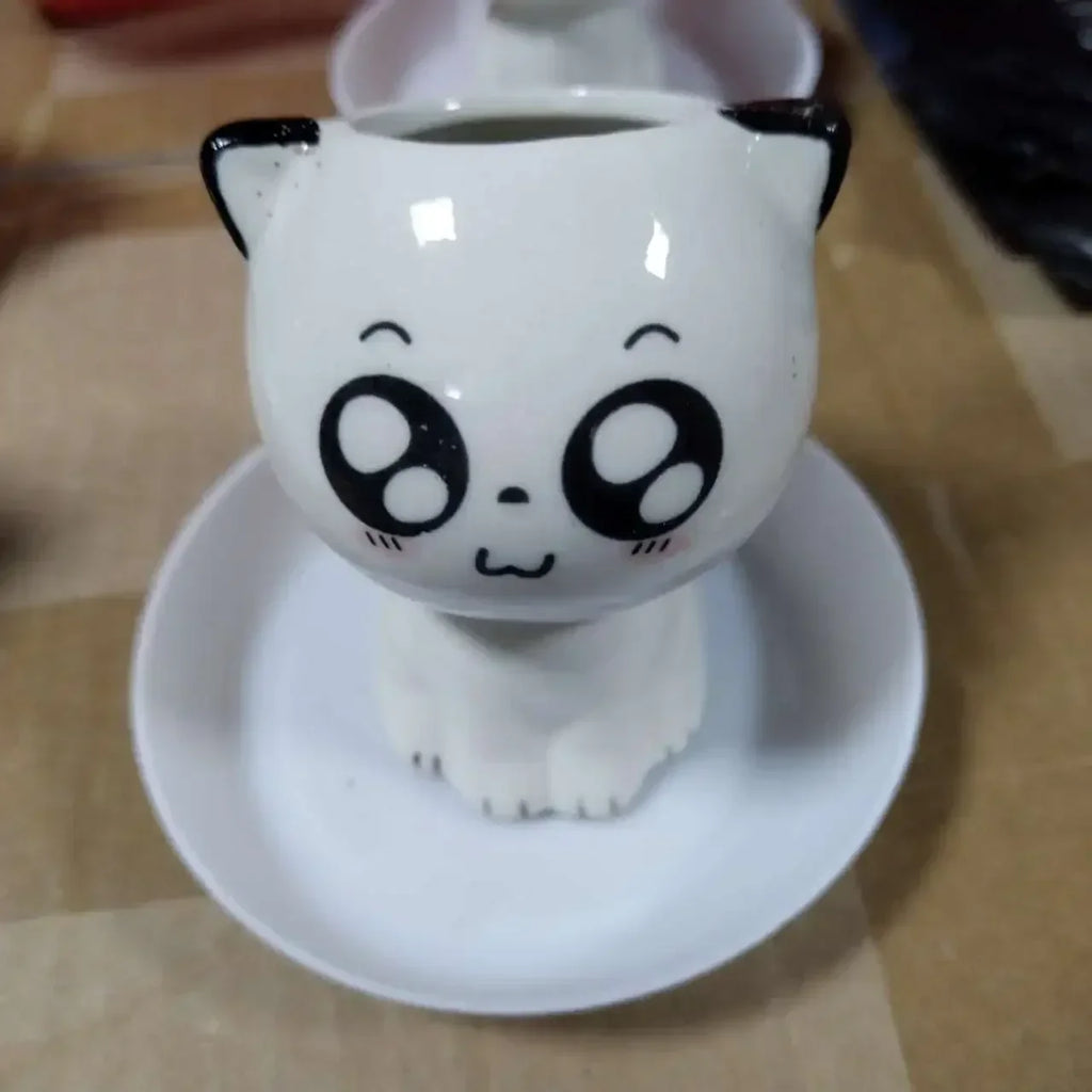 Ceramic Cat Shaped Cartoon Plant Pot by Love My Pet