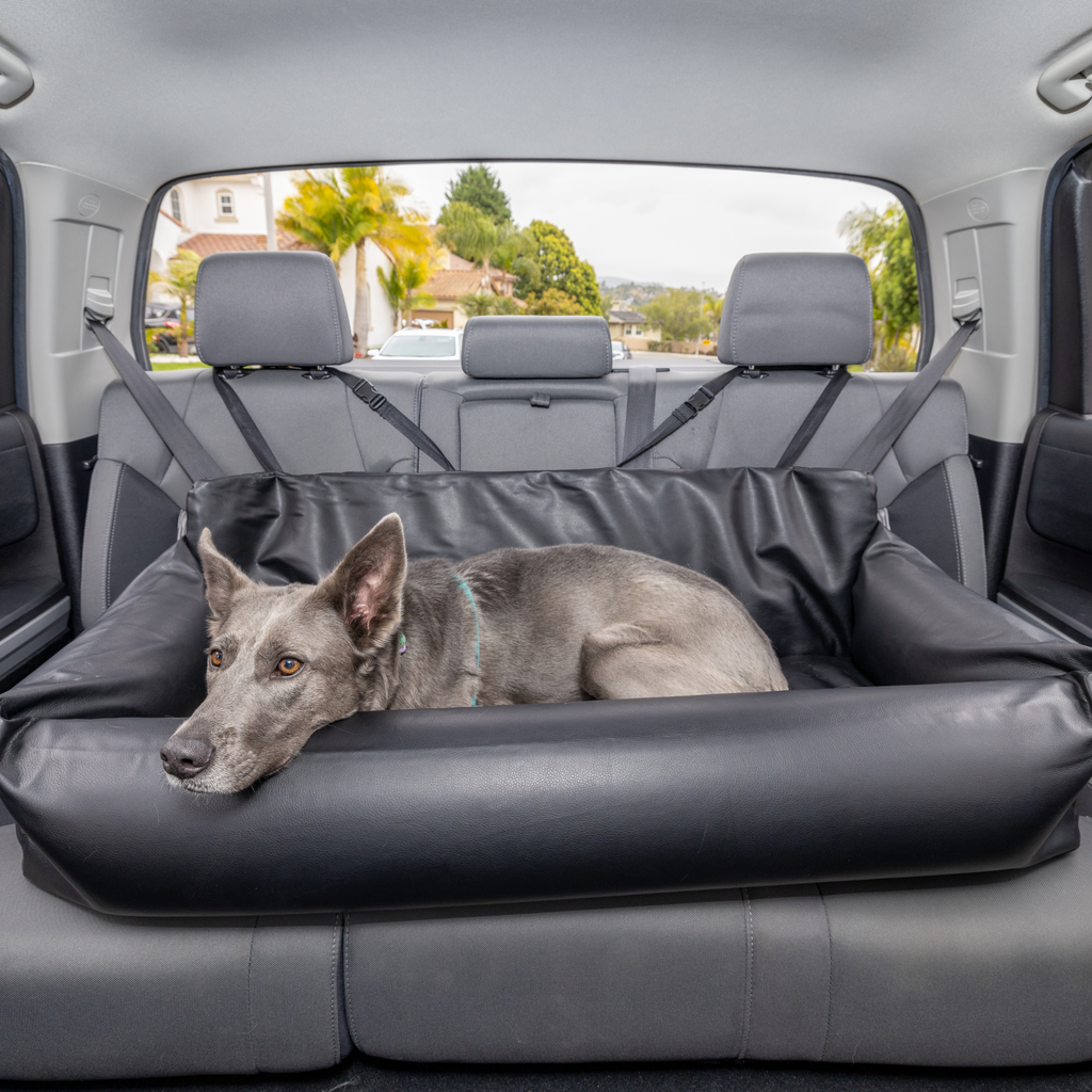 PupProtector™ Faux Leather Memory Foam Dog Car Bed - Black by Paw.com