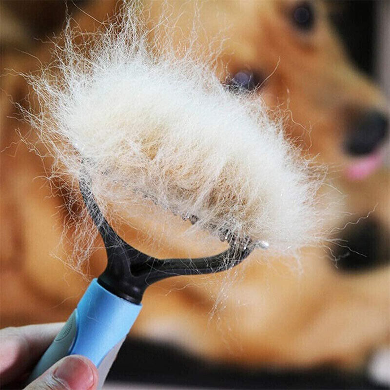 Grooming Brush For Dog/Cat DE shedding Tool Rake Comb Fur Remover Reduce 2-Side Dematting Tool For Dogs Cats by VetsPetStore