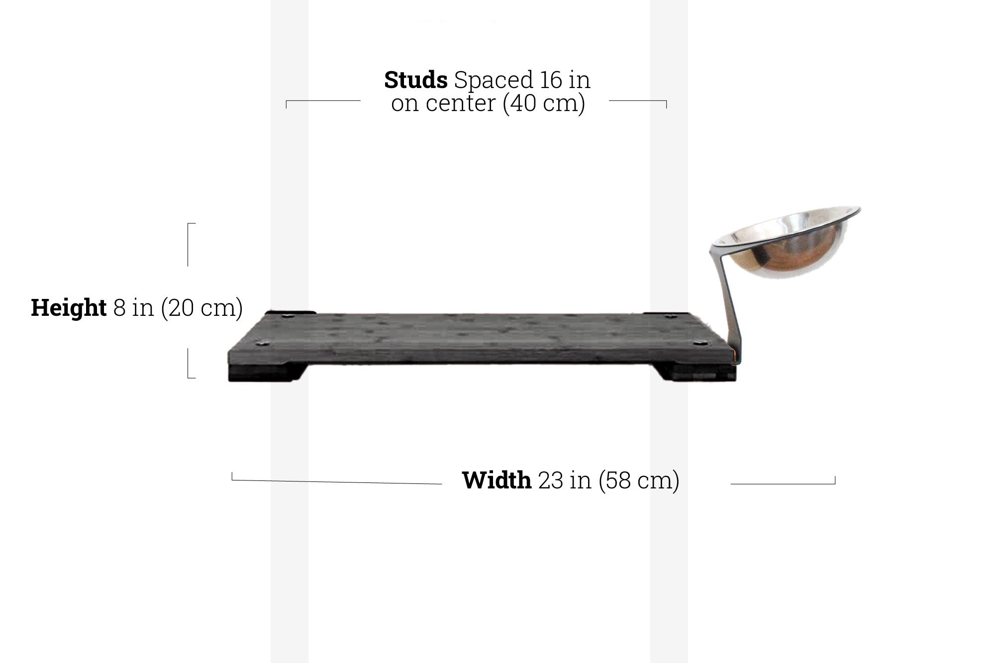 Wall Mounted Cat Feeding Shelf by Catastrophic Creations