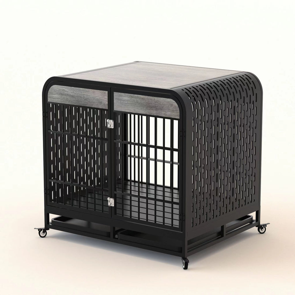Heavy Duty Dog Crate Furniture Wooden Table 42inch Grey by VetsPetStore