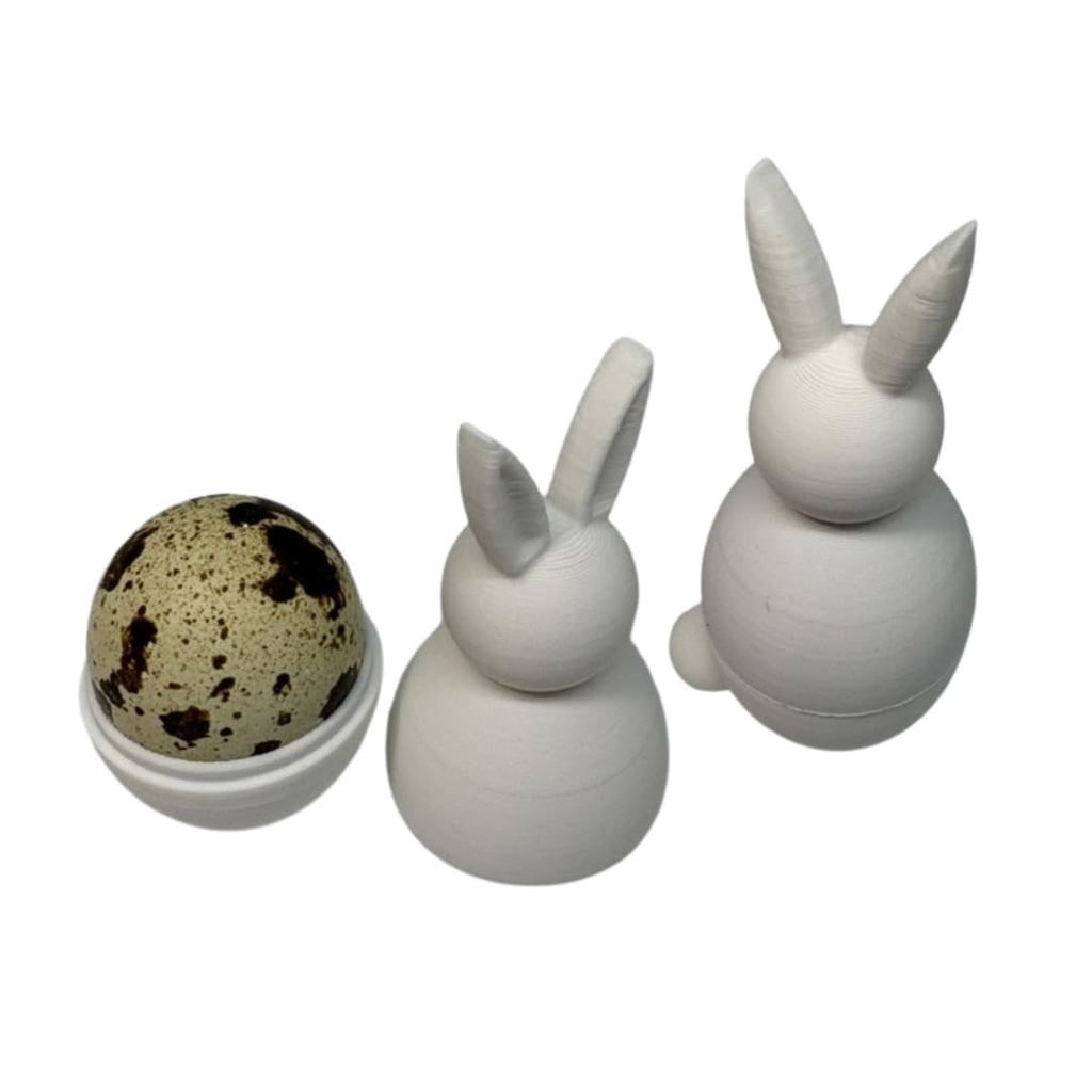 Quail Egg Cup Bunny Holder, White, DIY Paintable 2-Pack - Easter Decor Egg Holder for Spring Home Decor by Quailz.com by Undique LLC