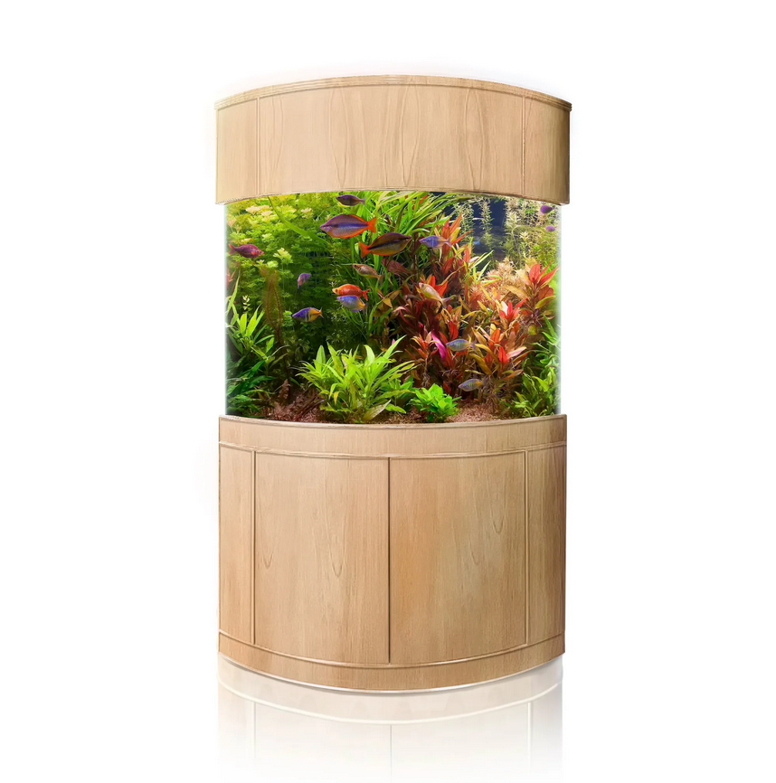 WARRANTY INCLUDED!155 gallonGLASS corner aquarium fish tank wood stand GoldenOak by Northeast Aquariums LLC